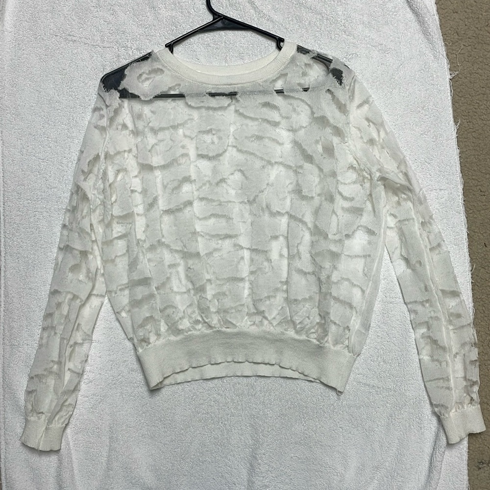 Elegant White Sheer Women's Top
